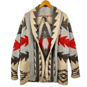 RALPH LAUREN Wool Aztec Southwest Longline Cardigan